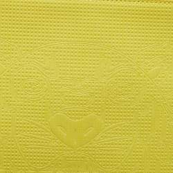 Pre Owned Kenzo Yellow Vinyl Tiger Motif Slim Clutch