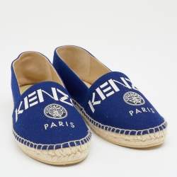 Kenzo Blue Canvas Espadrilles Size 39