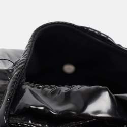 Pre Owned Kenzo Black/Brown Faux Leather Applique Detail Baseball Cap 