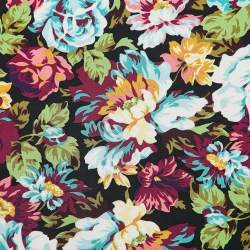 Kenzo Purple Floral Printed Silk Square Scarf