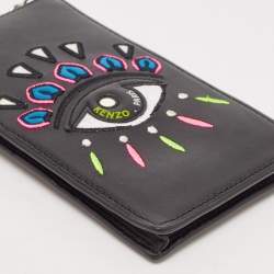 مملوكة مسبقًا Kenzo Black Leather Eye Crossbody Phone Case