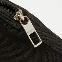 Pre Owned Kenzo Black Fabric Logo Tiger Embroidered Ipad Case