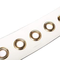 Pre Owned Kenzo Brown/Orange Lizard Embossed Leather Waist Belt 92CM