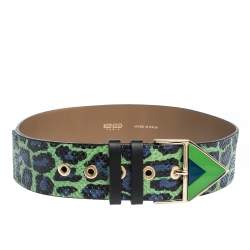 Kenzo Multicolor Watersnake Triangle Buckle Belt M