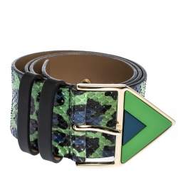 Kenzo Multicolor Watersnake Triangle Buckle Belt M