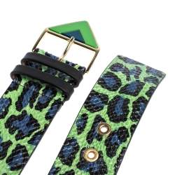 Kenzo Multicolor Watersnake Triangle Buckle Belt M