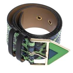 Kenzo Multicolor Watersnake Triangle Buckle Belt M