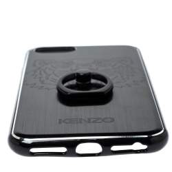 Pre Owned Kenzo Black PVC Tiger Print iPhone 7/8 Case