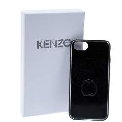 Pre Owned Kenzo Black PVC Tiger Print iPhone 7/8 Case