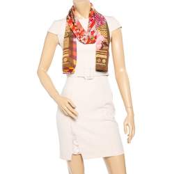 Pre Owned Kenzo Multicolor Floral Printed Silk Scarf