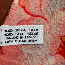 Pre Owned Kenzo Multicolor Floral Printed Silk Scarf