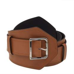 Pre Owned Kenzo Tan Leather Waist Belt 75CM