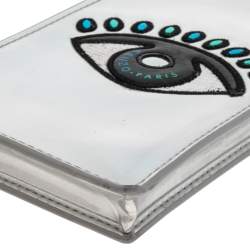 Kenzo Silver Patent Leather Phone Case Crossbody Bag