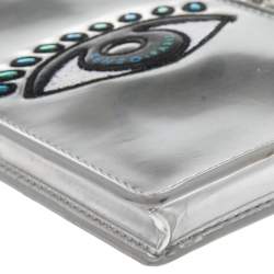 Kenzo Silver Patent Leather Phone Case Crossbody Bag