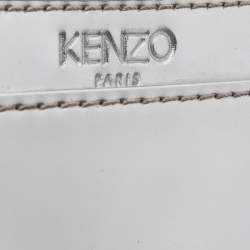 Kenzo Silver Patent Leather Phone Case Crossbody Bag