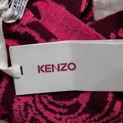 Pre Owned  وشاح كينزو صوف جاكار وردي بنقشة الزهور