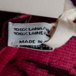 Pre Owned  وشاح كينزو صوف جاكار وردي بنقشة الزهور