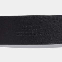 Pre Owned Kenzo Black Leather K Logo Belt 85CM