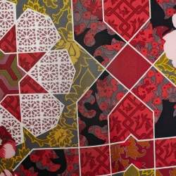 Pre Owned Kenzo Red Floral Print Silk Square Scarf