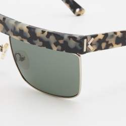 Pre Owned Kenzo Grey Tortoiseshell/Grey KZ3182 Rectangle Sunglasses