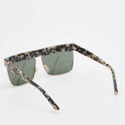 Pre Owned Kenzo Grey Tortoiseshell/Grey KZ3182 Rectangle Sunglasses