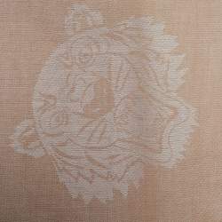 Kenzo Beige Tiger Motif Jacquard  Scarf
