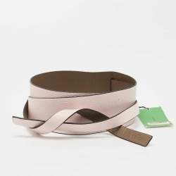 Pre Owned Kenzo Pink/Grey Leather Wrap Waist Reversible Belt