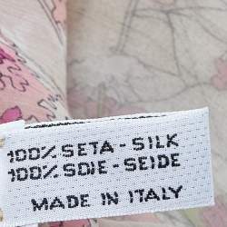 Pre Owned Kenzo Cream Floral Printed Silk Scarf