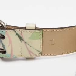 Kenzo Multicolor Floral Printed Leather Buckle Belt L