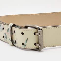 Kenzo Multicolor Floral Printed Leather Buckle Belt L