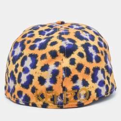Kenzo Yellow Print Cotton New Era 59 Baseball Cap Size 63.5