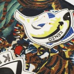 Kenzo Multicolor Printed Nylon Flying Tiger Zip Pouch