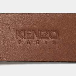 Kenzo Brown Leather Logo Buckle Belt L