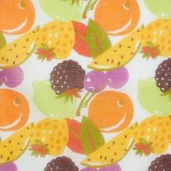 Kenzo Multicolor Fruits Print Cotton Square Scarf