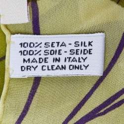 Pre Owned Kenzo Brown/Green Floral Print Silk Stole