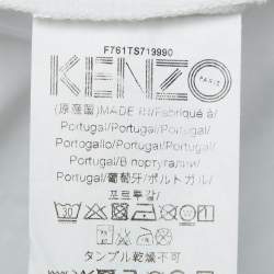 Pre Owned Kenzo White Animal Printed Cotton Knit T-Shirt S