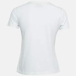 Pre Owned Kenzo White Animal Printed Cotton Knit T-Shirt S