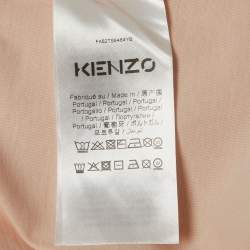 Pre Owned Kenzo Light Orange Tiger Print Cotton Half Sleeve T-Shirt L