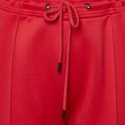 Pre Owned Kenzo Red Jersey Logo Stripe Panel Track Pants L