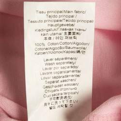 Pre Owned Kenzo Pink Logo Print Cotton T-Shirt L