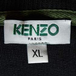 Pre Owned Kenzo Black Embroidered Cotton Knit Crewneck Sweatshirt XL