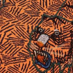 Kenzo Orange Tiger Embroidered Cotton Knit Sweatshirt L
