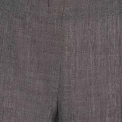 Pre Owned Kenzo Grey Wool Blend Culottes Trousers L