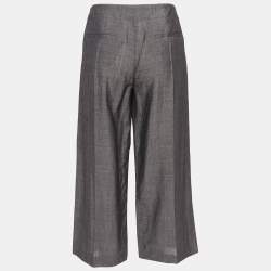 Pre Owned Kenzo Grey Wool Blend Culottes Trousers L