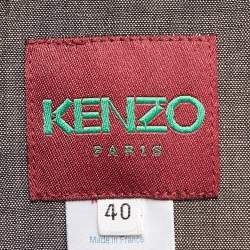Kenzo Grey Wool Blend Belted Mid-Length Coat M