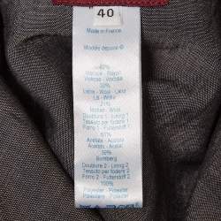 Kenzo Grey Wool Blend Belted Mid-Length Coat M