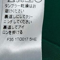 Kenzo Green Cotton Blend Patterned Neck Top S