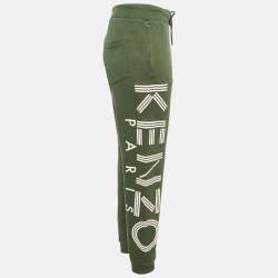 Kenzo Green Cotton Knit Printed Track Pants M