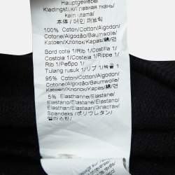 Pre Owned Kenzo Black Logo Print Cotton Knit V-Neck Sweatshirt S