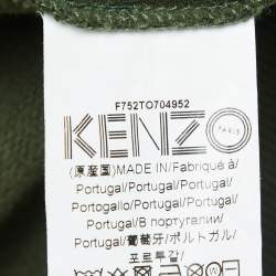 Kenzo Green Cotton Knit Printed Sweatshirt S